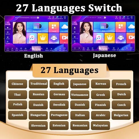 آلة كاريوكي احترافية - مشغل كاريوكي KTV مع ميكروفون لاسلكي، شاشة لمس سعوية 19.5/22 بوصة، مشغل مسرح منزلي عبر الإنترنت، 19.5 بوصة - 3 تيرابايت، 19.5 بوصة - 3 تيرابايت in Kuwait