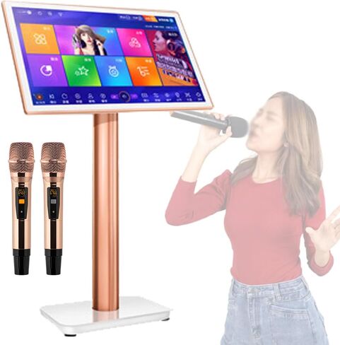 Karaoke Machine,19.5/22 Inch Touch Screen Phone App Control Cloud Download Songs Karaoke System with Wireless Microphone, KTV Singing Karaoke Player for Home Party,19.5inch,22inch-3TB in Saudi Arabia