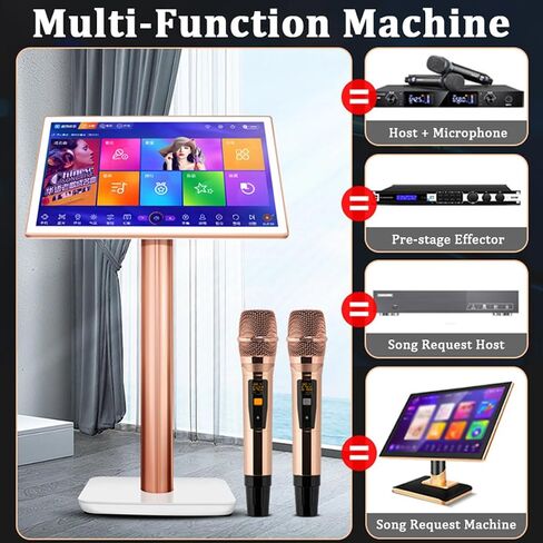 Karaoke Machine,19.5/22 Inch Touch Screen Phone App Control Cloud Download Songs Karaoke System with Wireless Microphone, KTV Singing Karaoke Player for Home Party,19.5inch,22inch-3TB in Saudi Arabia
