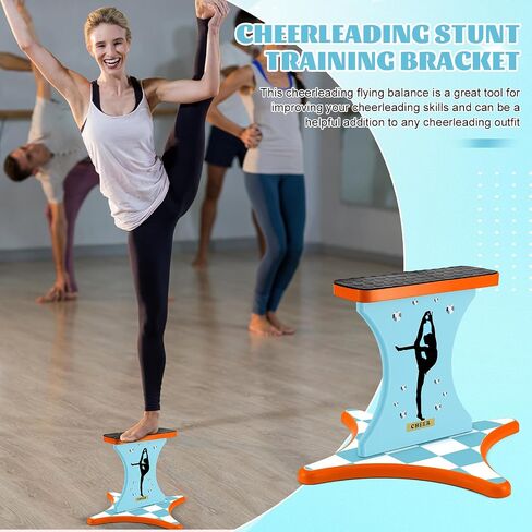 Cheer Balance Trainer 13.4 x 12.2 Inch Wooden Cheer Flyer Stand Cheer Stand for Flyers Cheerleading Stunt Balance Flexibility Trainer Equipment Promote Core Strength Coordination in Saudi Arabia