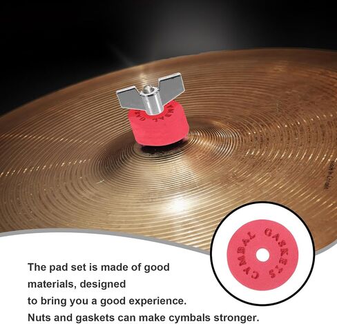 Toyvian Drum Cymbal EVA Cotton Pads Non-deforming Clutch Tube Gaskets Professional Percussion Accessories for Acoustic Electronic Drum Kits Red Protective Felt Sleeves in Saudi Arabia
