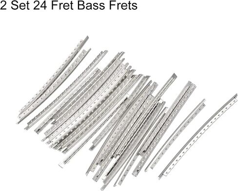 Electric Bass Fret Wire Guitar Fretboard 24 Fret 2.7mm Silver Tone for Bass Fingerboard Replacement, Pack of 48 in Saudi Arabia