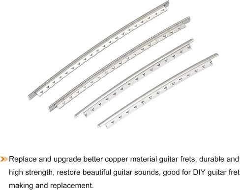 Electric Bass Fret Wire Guitar Fretboard 24 Fret 2.7mm Silver Tone for Bass Fingerboard Replacement, Pack of 48 in Saudi Arabia