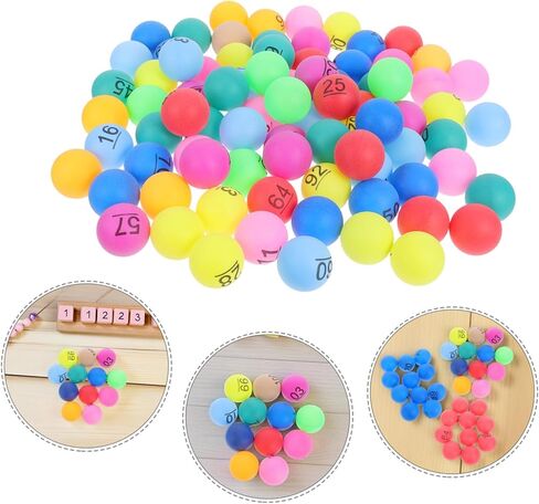 Kisangel 100pcs Lottery Balls Numbers Mixed Table Tennis Balls for Bingo Raffle and School Events in Kuwait