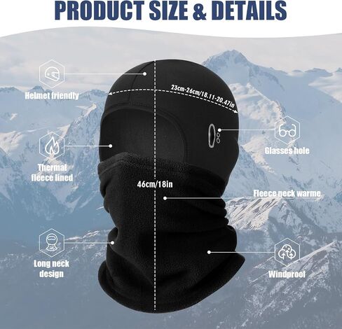 Chicingyou Winter Balaclava Ski Mask for Men Women Helmet Liner Full Face Covering Fleece Thermal Winter Hat for Cold Weather in Saudi Arabia