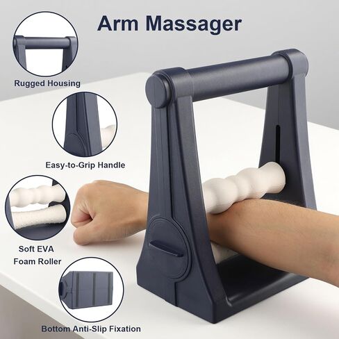 PebblePulse Forearm Massager – Adjustable Pressure Forearm Massager for Tennis Elbow Relief, Self-Massage Roller for Muscle Recovery, Pain Relief, Physical Therapy & Daily Hand Care in Saudi Arabia