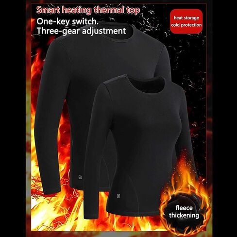 USB Electric Heated Thermal Top for Women Men, Heating Shirts Fleece Lined for Winter Outdoor (No Battery) in Saudi Arabia
