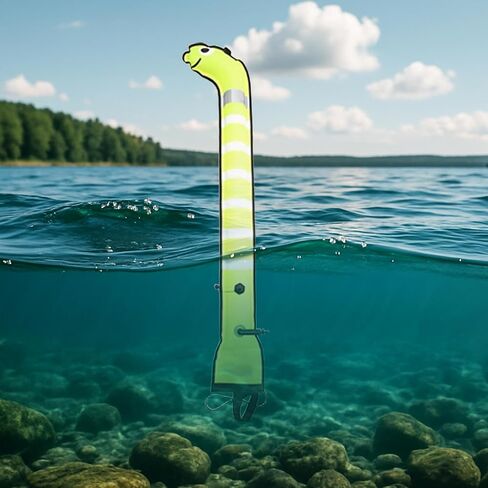 pistro Surface Marker Buoy Inflatable Tube Highly Visible Snorkeling Scuba Diving Safety Signal Marker for Location Marking- Yellow Length 1.2M in Saudi Arabia