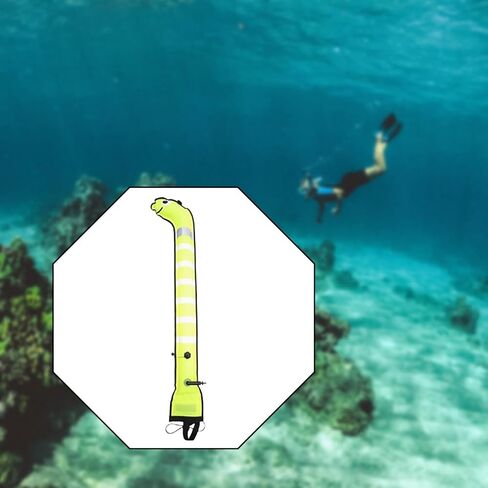 pistro Surface Marker Buoy Inflatable Tube Highly Visible Snorkeling Scuba Diving Safety Signal Marker for Location Marking- Yellow Length 1.2M in Saudi Arabia