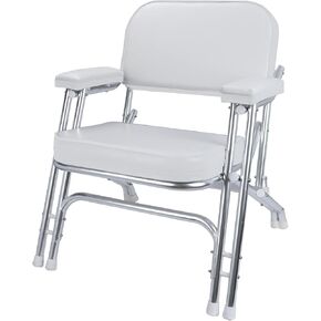 Premium Folding Deck Chair Boat Seat, White in Saudi Arabia