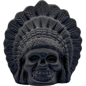 Aztec Death Whistle Skull Ceramic - Loud Screaming War Whistle for Halloween Decor, Horror Gifts, Mexican Day of the Dead & Ancient Culture Collectible (Black knight) in Saudi Arabia