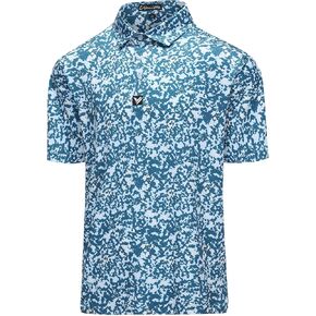 Mens Golf Polo Shirts Short Sleeve Dry Fit Performance Moisture Wicking Casual Print Collared Golf Shirts for Men (Medium, Blue) in Saudi Arabia