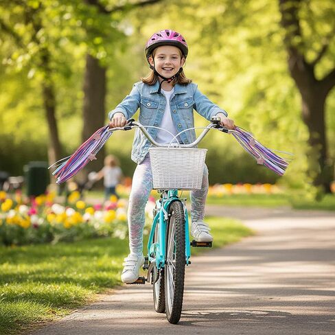 2 Pcs Rainbow Bike Streamers for Girls Boys, Colorful Handlebar Tassels Bicycle Accessories Scooter Bicycle Tricycle Handlebar Streamers Handle Bar Grips for Handlebars Fun Bike in Saudi Arabia