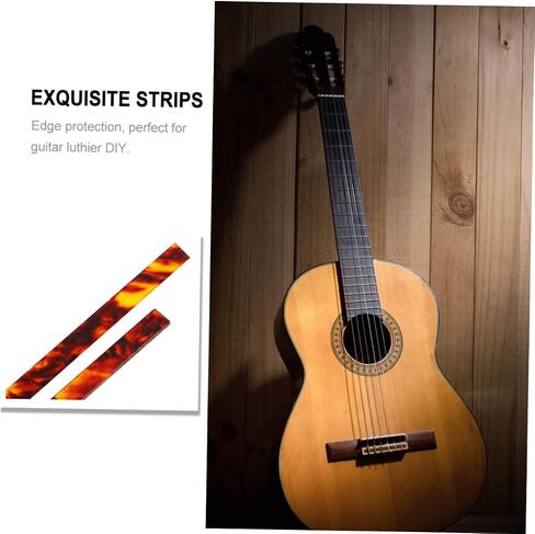 Generic 2pcs Brown Abs Guitar Purfling Strips Binding Trim Inlay Parts for Acoustic Electric Bass Ukulele Mandolin Repair Craft in Saudi Arabia