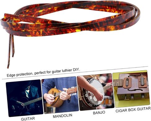 Generic 2pcs Brown Abs Guitar Purfling Strips Binding Trim Inlay Parts for Acoustic Electric Bass Ukulele Mandolin Repair Craft in Saudi Arabia
