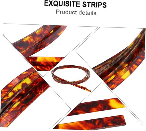 Generic 2pcs Brown Abs Guitar Purfling Strips Binding Trim Inlay Parts for Acoustic Electric Bass Ukulele Mandolin Repair Craft in Saudi Arabia