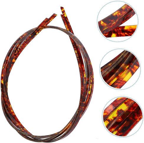 Generic 2pcs Brown Abs Guitar Purfling Strips Binding Trim Inlay Parts for Acoustic Electric Bass Ukulele Mandolin Repair Craft in Saudi Arabia