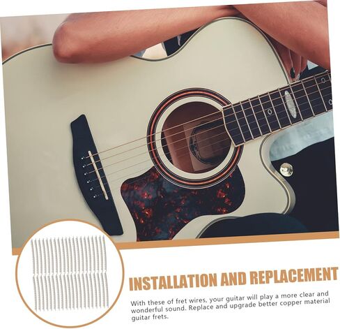 VANZACK 40Pcs Reliable Guitar Fret White Copper Electric Guitar Frets Durable Luthier Tools for Acoustic Electric Guitars Compact Resistant Design in Saudi Arabia