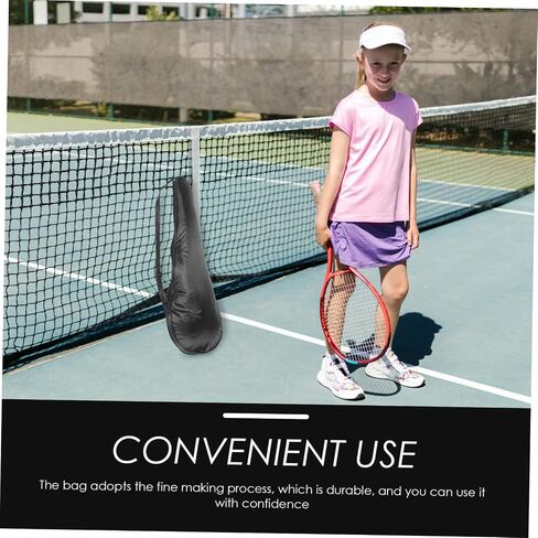 Milisten Adjustable Shoulder Strap Tennis Racket Bag Lightweight Padded Badminton Protection Pouch Waterproof Wear-resistant Single Racket Carrier for Men and Women for Travel and Sports in Saudi Arabia