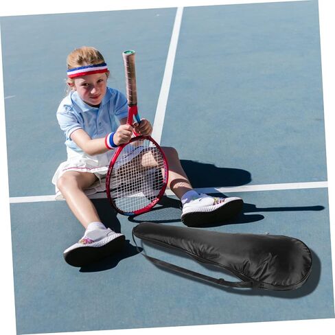 Milisten Adjustable Shoulder Strap Tennis Racket Bag Lightweight Padded Badminton Protection Pouch Waterproof Wear-resistant Single Racket Carrier for Men and Women for Travel and Sports in Saudi Arabia