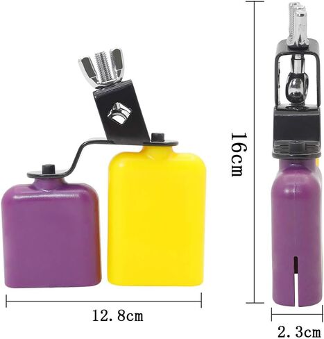 WALFRONT Bicolor Cowbell for Drum Set High and Low Tones Purple and Yellow Cowbell Percussion Instrument Accessories for Drummers in Saudi Arabia