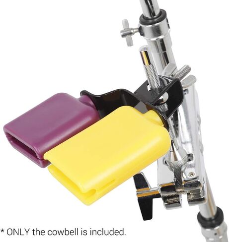 WALFRONT Bicolor Cowbell for Drum Set High and Low Tones Purple and Yellow Cowbell Percussion Instrument Accessories for Drummers in Saudi Arabia