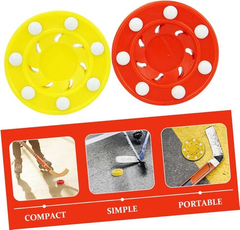 VANZACK قطعتان من كرات الهوكي الدوارة مجموعة كرات هوكي الشوارع البلاستيكية القوية للرياضات الخارجية تعمل على تحسين مهارات التعامل مع العصي والتمرير للألعاب in Kuwait