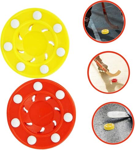 VANZACK قطعتان من كرات الهوكي الدوارة مجموعة كرات هوكي الشوارع البلاستيكية القوية للرياضات الخارجية تعمل على تحسين مهارات التعامل مع العصي والتمرير للألعاب in Kuwait