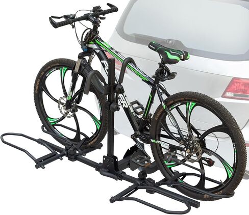 حامل وصلة ربط لدراجتين - حامل دراجة كهربائية قابل للطي يناسب الإطارات السميكة يصل إلى 200 رطل - رفوف سيارات الدراجات لسيارات الدفع الرباعي والشاحنات والمركبات الترفيهية وحامل الدراجة الكهربائية لمقطورة السحب مع جهاز استقبال 2 بوصة in Kuwait