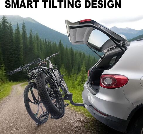 حامل وصلة ربط لدراجتين - حامل دراجة كهربائية قابل للطي يناسب الإطارات السميكة يصل إلى 200 رطل - رفوف سيارات الدراجات لسيارات الدفع الرباعي والشاحنات والمركبات الترفيهية وحامل الدراجة الكهربائية لمقطورة السحب مع جهاز استقبال 2 بوصة in Kuwait