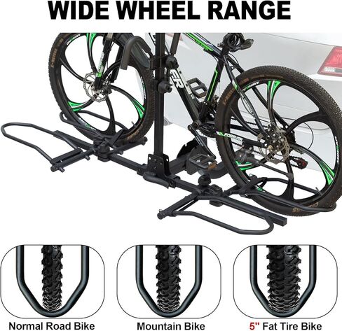 حامل وصلة ربط لدراجتين - حامل دراجة كهربائية قابل للطي يناسب الإطارات السميكة يصل إلى 200 رطل - رفوف سيارات الدراجات لسيارات الدفع الرباعي والشاحنات والمركبات الترفيهية وحامل الدراجة الكهربائية لمقطورة السحب مع جهاز استقبال 2 بوصة in Kuwait