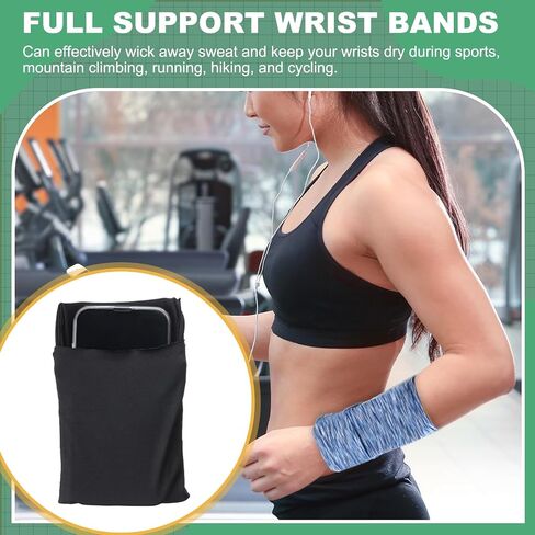 uxcell Wrist Pouch Wrist Wallet Sports Wristband Wallet with Zipper Pocket for Running Jogging Hiking in Saudi Arabia