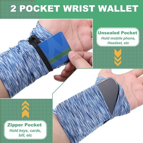 uxcell Wrist Pouch Wrist Wallet Sports Wristband Wallet with Zipper Pocket for Running Jogging Hiking in Saudi Arabia