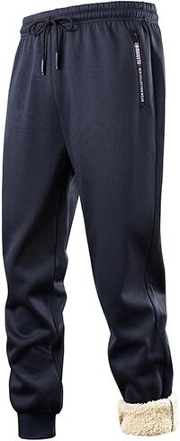 Mens Winter Track Suits 2 Piece Set - Sweat Suit for Men Sherpa Lined Zip Up Hoodies and Sweatpants with Zipper Pockets in Saudi Arabia
