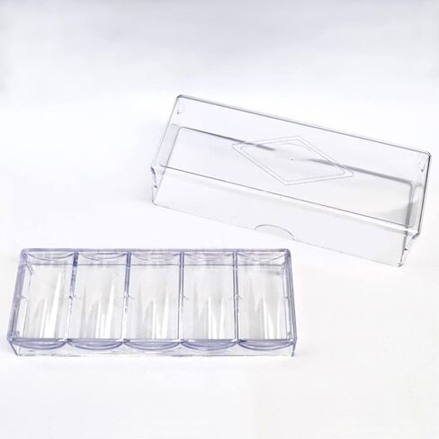 Acrylic Poker Chip Holder Box Lid 100-Piece Capacity Portable Chip Storage Tray for Home Games and Tournaments in Saudi Arabia