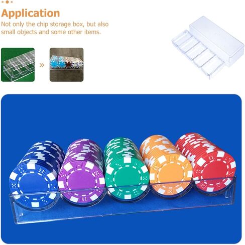 Acrylic Poker Chip Holder Box Lid 100-Piece Capacity Portable Chip Storage Tray for Home Games and Tournaments in Saudi Arabia