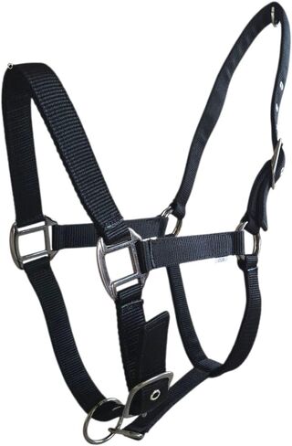 Adjustable Horse Halter, Nylon with Metal Hardware, Black in Saudi Arabia