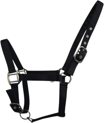 Adjustable Horse Halter, Nylon with Metal Hardware, Black in Saudi Arabia