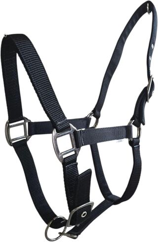 Adjustable Horse Halter, Nylon with Metal Hardware, Black in Saudi Arabia