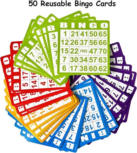 SEETOOOGAMES Deluxe Bingo Game Set - Metal Cage, 50 Bingo Cards, 500 Paper Sheets, 500 Chips, 75 Balls, Plastic Master Board - Great for Large Groups, Family Games Nights Parties (Round Cage) in Saudi Arabia