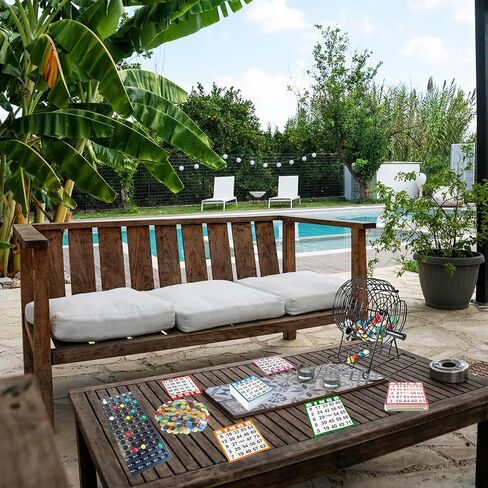 SEETOOOGAMES Deluxe Bingo Game Set - Metal Cage, 50 Bingo Cards, 500 Paper Sheets, 500 Chips, 75 Balls, Plastic Master Board - Great for Large Groups, Family Games Nights Parties (Round Cage) in Saudi Arabia