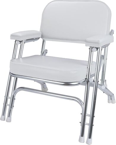 Premium Folding Deck Chair Boat Seat, White in Saudi Arabia