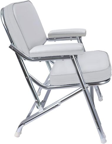 Premium Folding Deck Chair Boat Seat, White in Saudi Arabia