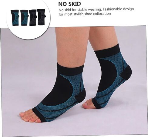 Vaguelly 2 Pairs Compression Foot Fascia Socks for Pain Relief Elastic Ankle Support Sleeves for Plantar Fasciitis Sports Recovery in Saudi Arabia
