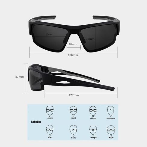 Sports Sunglasses for Cycling and Running - Retro Square Design, Lightweight for Women Men in Saudi Arabia