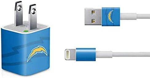 Skinit Decal Skin Compatible with iPhone Charger (5W USB) - Officially Licensed NFL Los Angeles Chargers Double Vision Design in Saudi Arabia