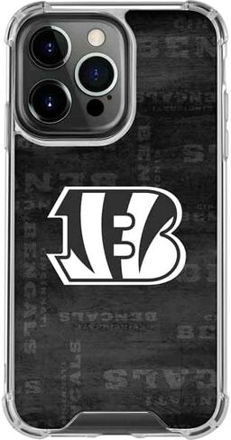 Skinit Clear Phone Case Compatible with iPhone 16 Pro Max - Officially Licensed NFL Cincinnati Bengals Black & White Design in Saudi Arabia