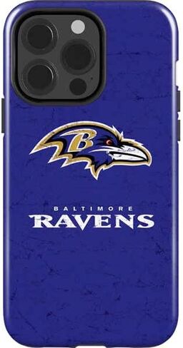 Skinit Impact Phone Case Compatible with iPhone 15 Pro - Officially Licensed NFL Baltimore Ravens Black & White Design in Saudi Arabia