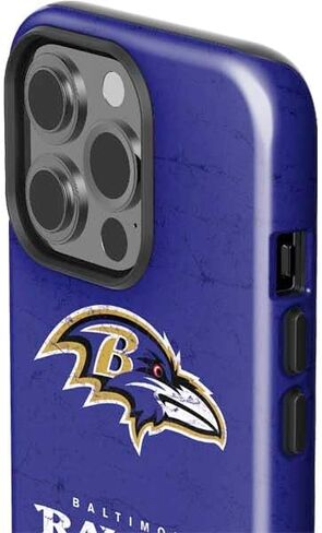 Skinit Impact Phone Case Compatible with iPhone 15 Pro - Officially Licensed NFL Baltimore Ravens Black & White Design in Saudi Arabia