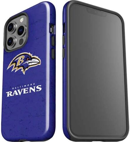 Skinit Impact Phone Case Compatible with iPhone 15 Pro - Officially Licensed NFL Baltimore Ravens Black & White Design in Saudi Arabia